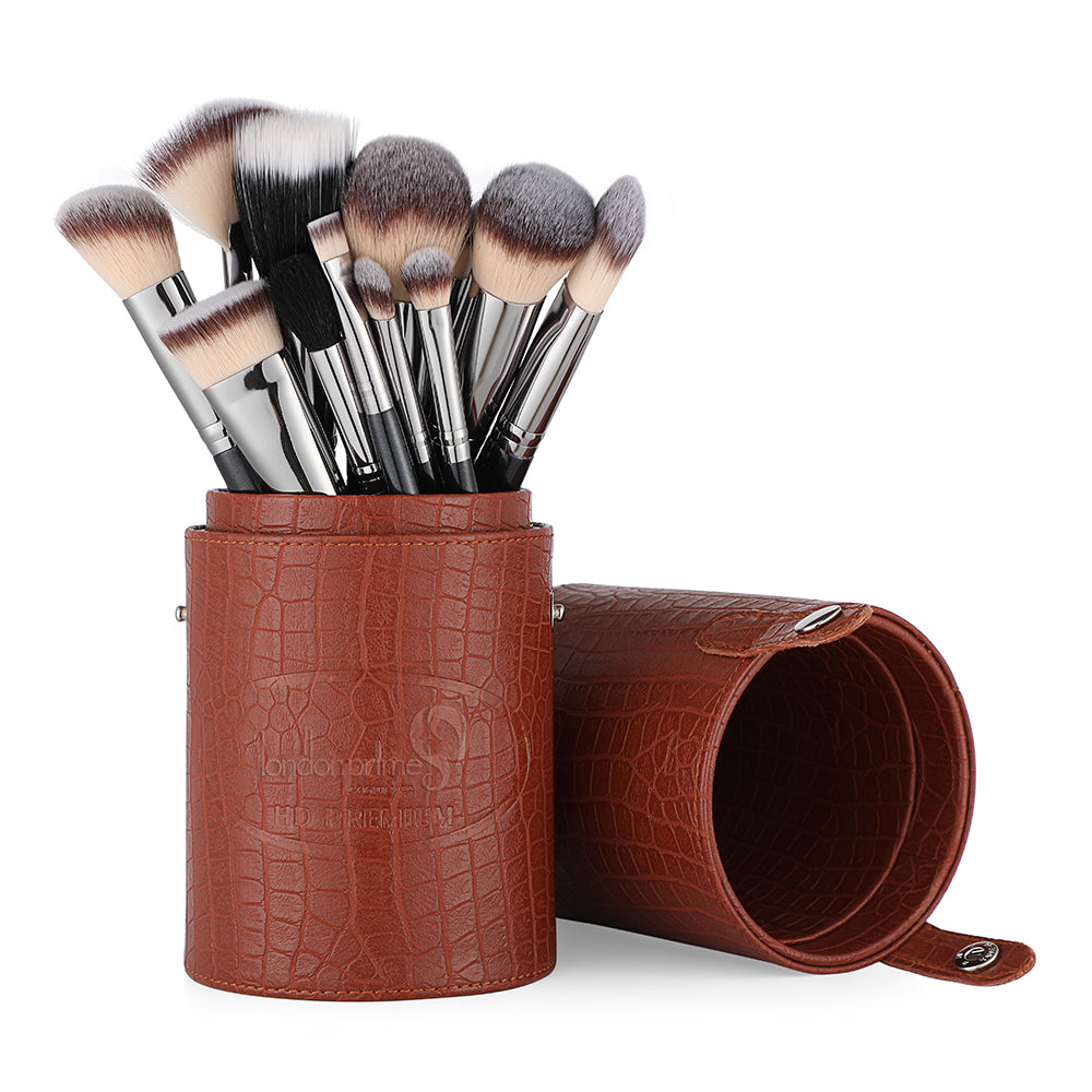 HD Premium Cosmetics Brush Holder Cylinder Shaped Orange Rust (Big) - London Prime