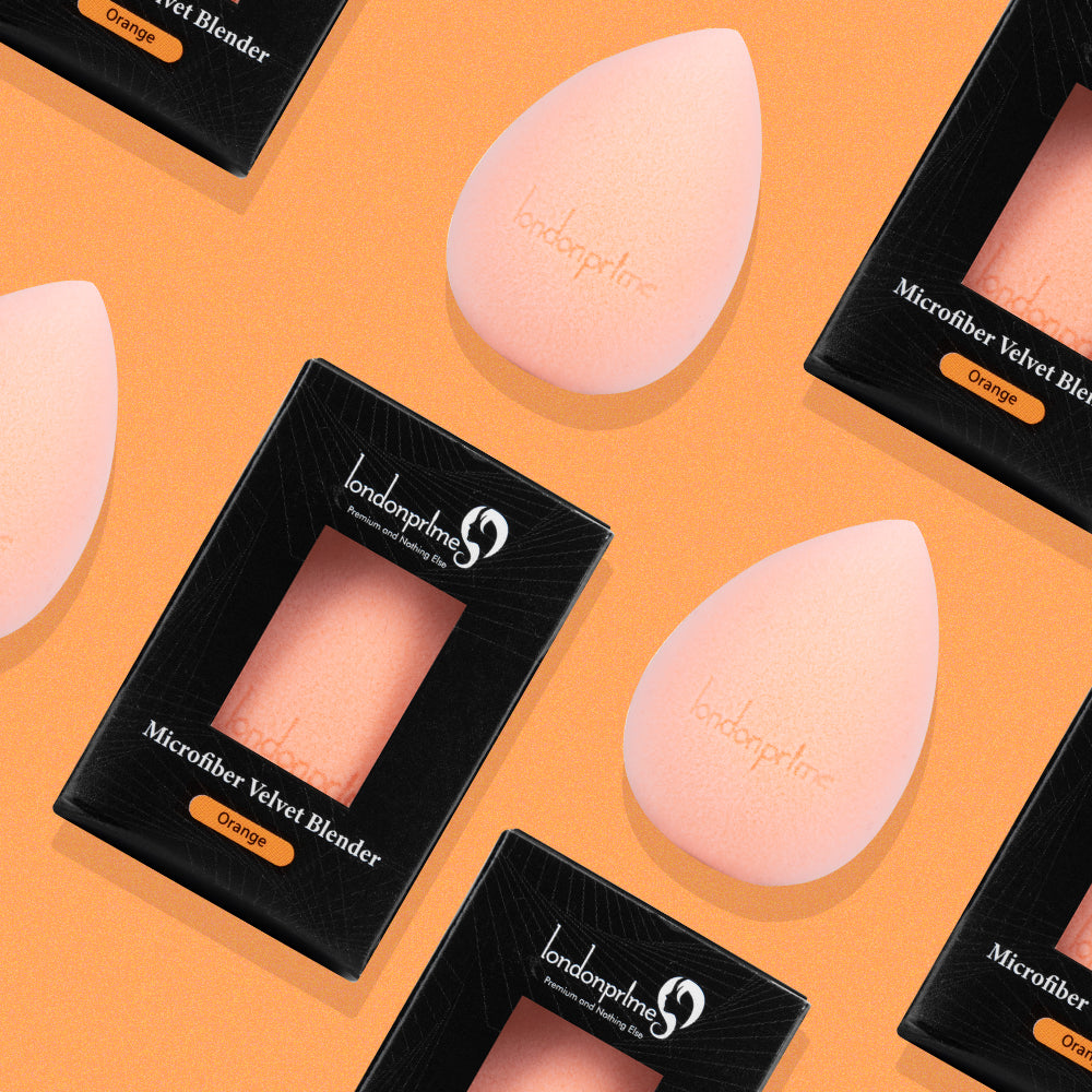 Orange Microfiber Velvet Sponge Beauty Blender - London Prime
