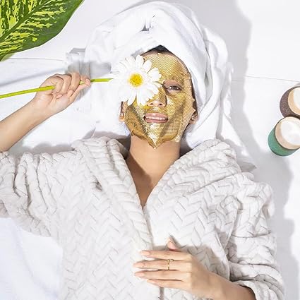 London Prime Gold Foil Facial Sheet Mask Gold Brightening, Moisturizing & Antiwrinkle charcoal facial sheet mask