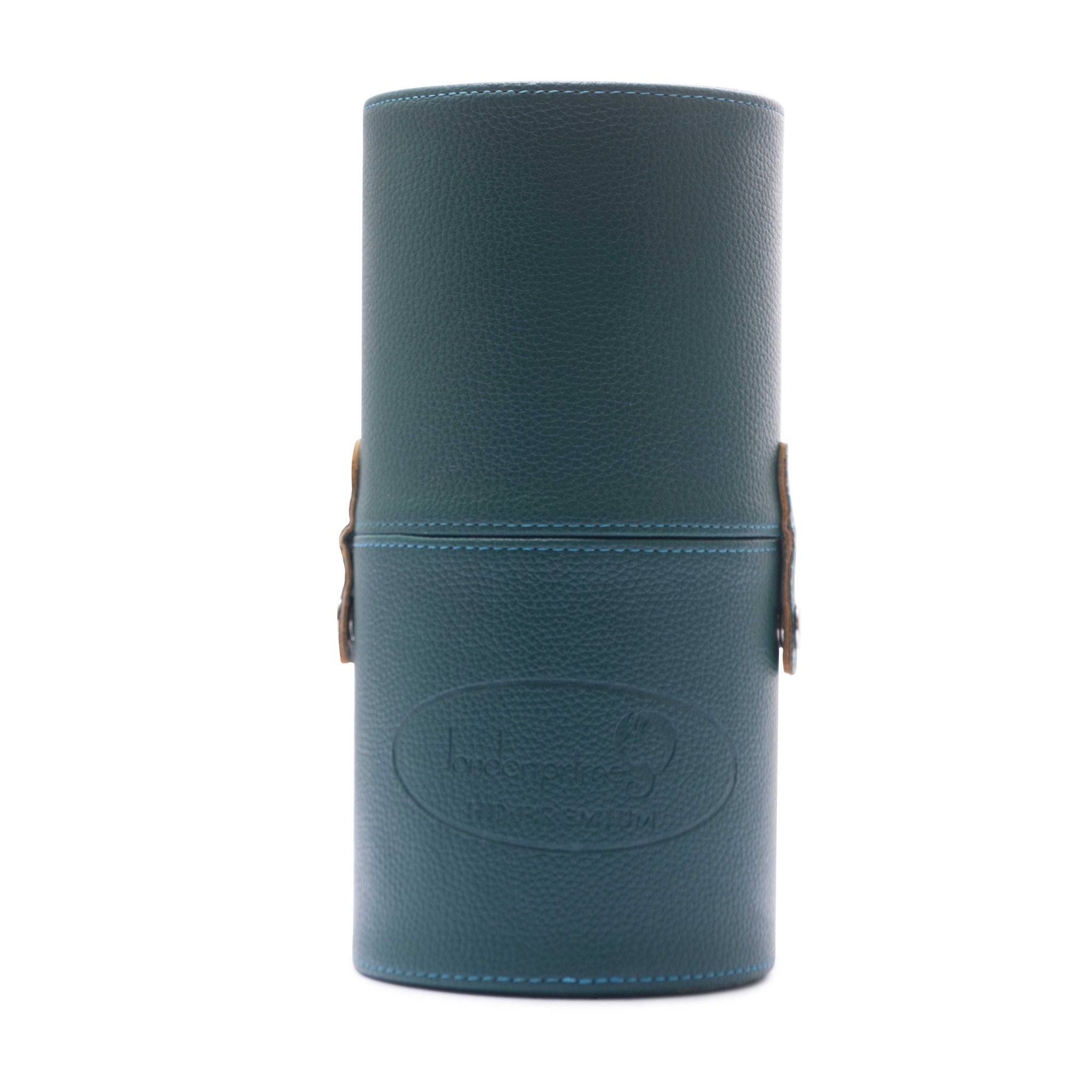 Teal Blue Textured Makeup Brush Holder & Cylindrical Travel Case – 11 × 23 cm