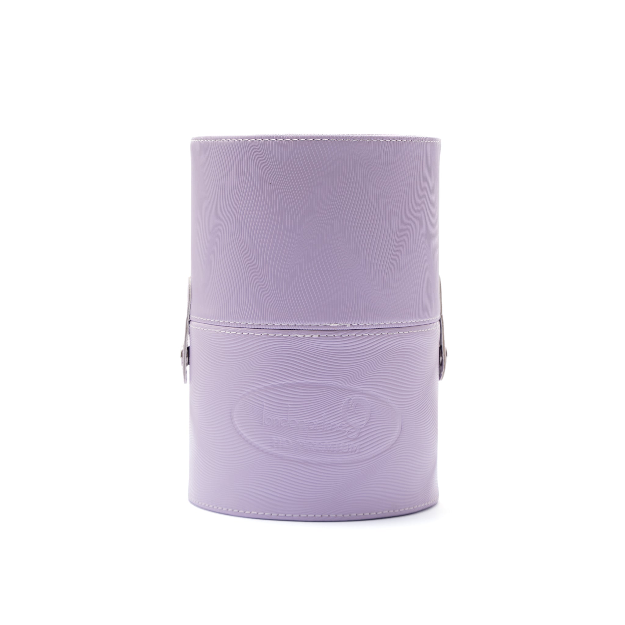 Lavender Wave-Textured Cylindrical Makeup Brush Holder & Travel Case