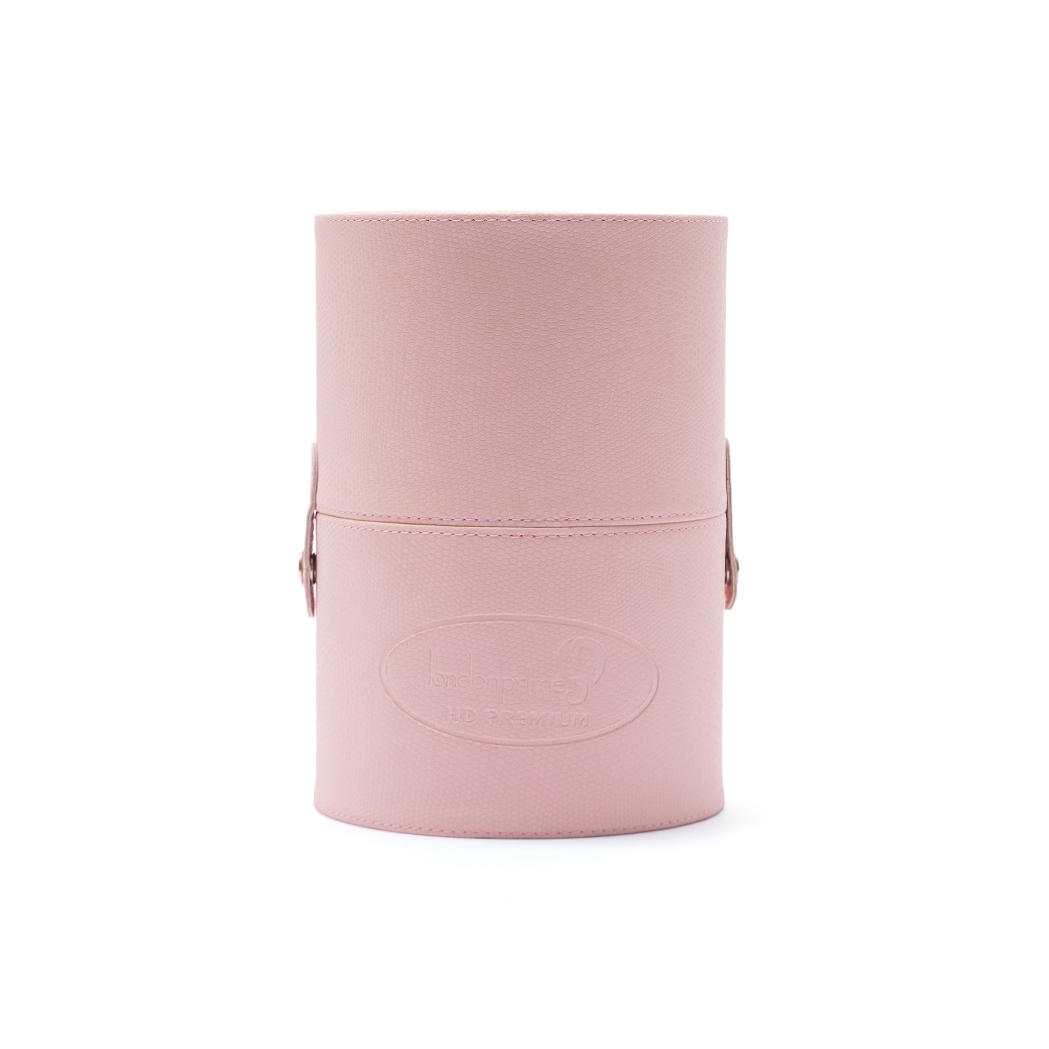 Pink Textured Cylindrical Makeup Brush Holder & Travel Case
