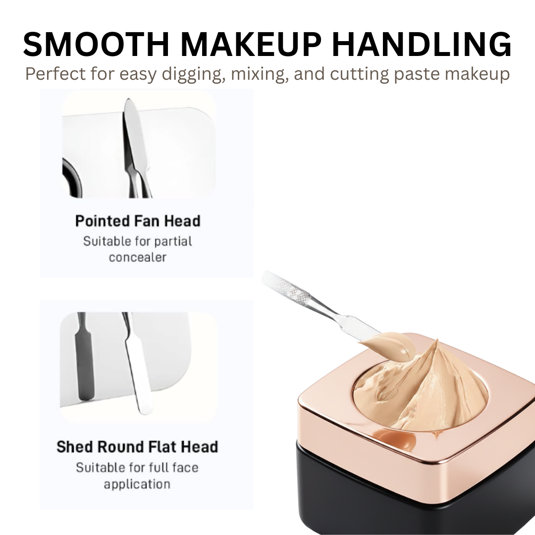 Glamstrokes by london prime Makeup Mixing Palette with Spatula | Stainless Steel Cosmetic Mixing Palette for Professional Makeup Tool