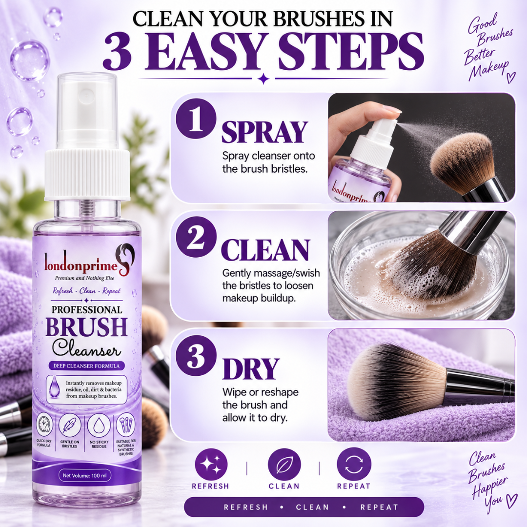 London Prime Professional Brush Cleanser – Deep Cleansing Spray 100ml