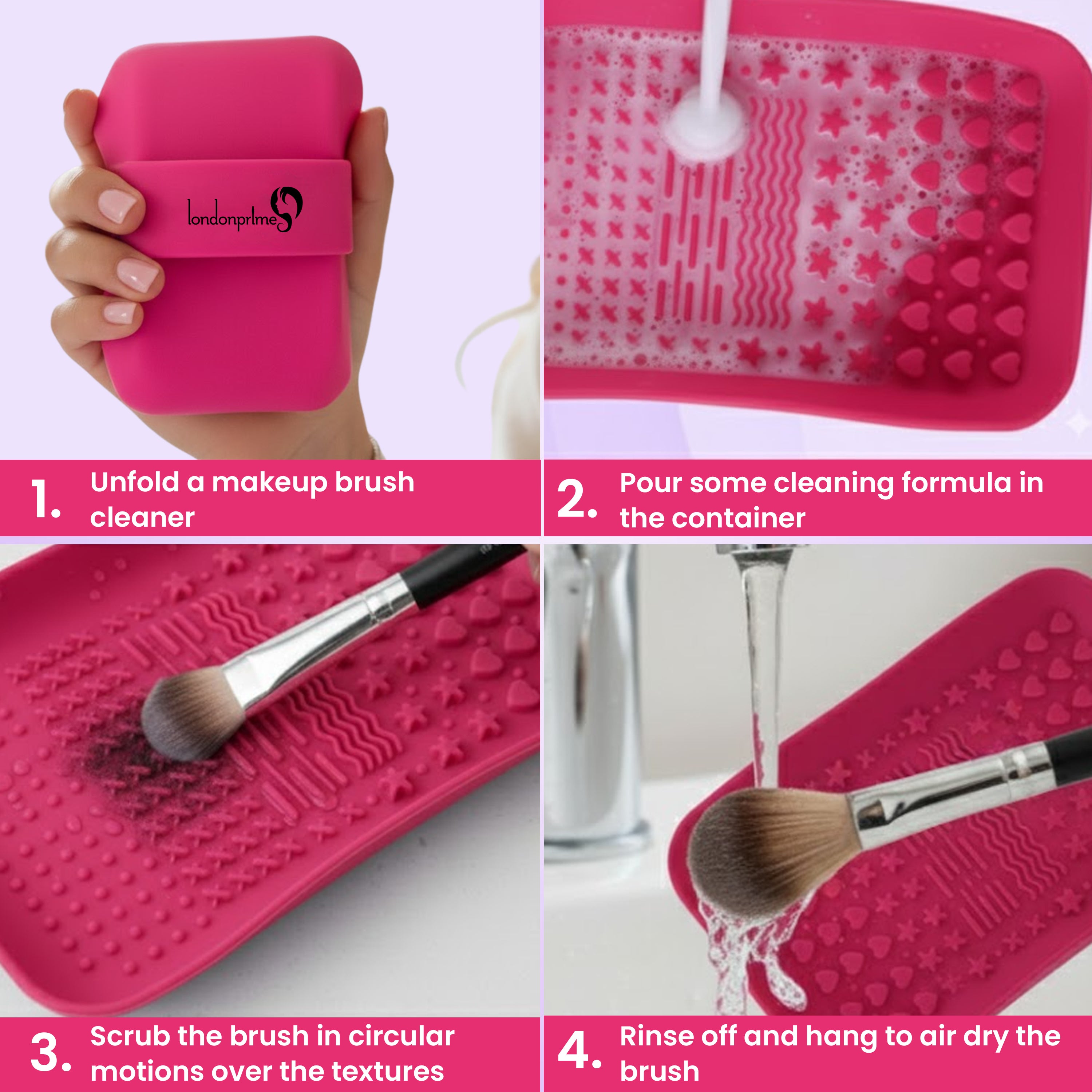 Silicone Makeup Brush Cleaner - Pink