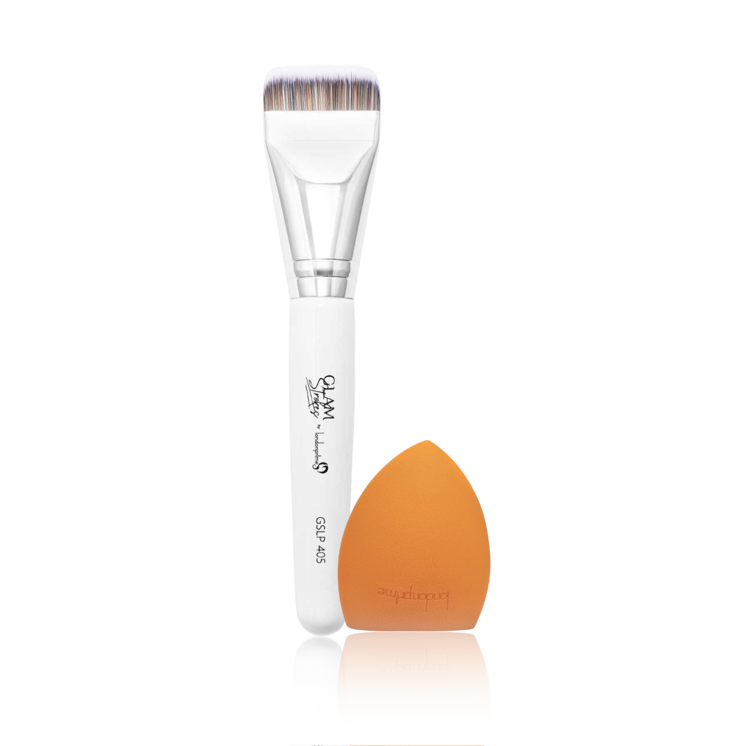 Flat Foundation Brush GSLP 405 with Beauty Sponge Combo